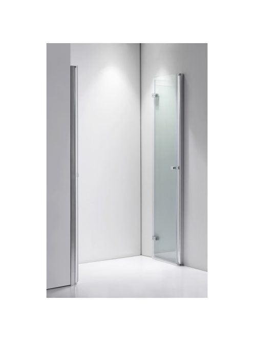 Stuxi Verona Big 190 cm széles aszimmetrikus kétszárnyú csukló zuhanyajtó (70+120 cm), 6 mm vízlepergető üveggel, króm profillal, 195 cm magas