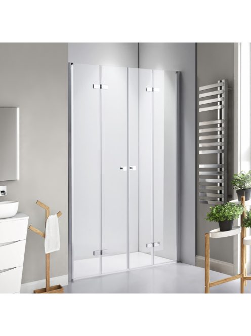 Stuxi Verona Big 140 cm széles kétszárnyú csukló zuhanyajtó, 6 mm vízlepergető üveggel, króm profillal