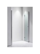 Stuxi Verona Big 160 cm széles aszimmetrikus kétszárnyú csukló zuhanyajtó (70+90 cm), 6 mm vízlepergető üveggel, króm profillal, 195 cm magas