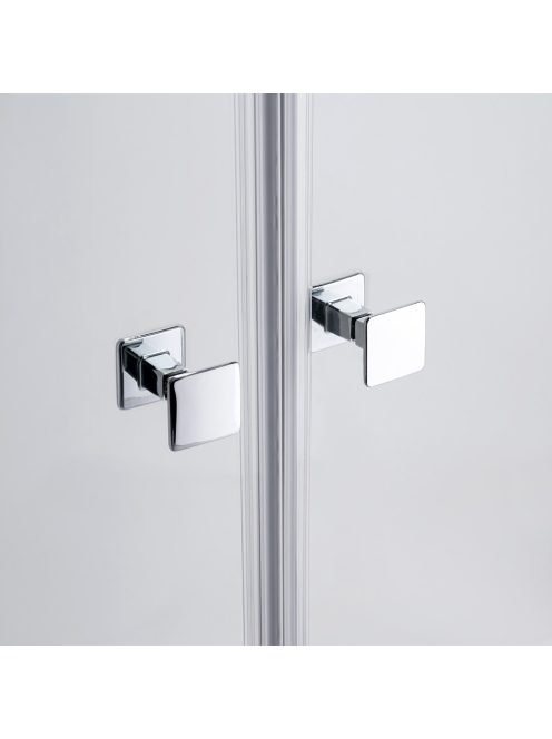 Stuxi Verona Big 160 cm széles aszimmetrikus kétszárnyú csukló zuhanyajtó (70+90 cm), 6 mm vízlepergető üveggel, króm profillal, 195 cm magas