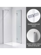 Stuxi Verona 70x70 cm szögletes csuklóajtós zuhanykabin, 6 mm vízlepergető üveggel, króm elemekkel