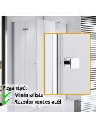 Stuxi Verona 70x80 aszimmetrikus csuklóajtós zuhanykabin 6 mm vízlepergető biztonsági üveggel, króm