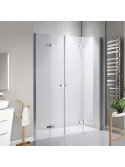 Stuxi Verona Big 200 cm széles aszimmetrikus kétszárnyú csukló zuhanyajtó (90+110 cm), 6 mm vízlepergető üveggel, króm profillal, 195 cm magas