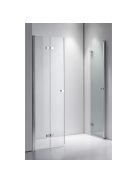 Stuxi Verona Big 200 cm széles aszimmetrikus kétszárnyú csukló zuhanyajtó (90+110 cm), 6 mm vízlepergető üveggel, króm profillal, 195 cm magas