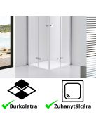Stuxi Verona Duo 90x90 cm szögletes két csuklóajtós zuhanykabin, 6 mm vízlepergető üveggel, króm