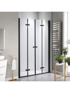 Stuxi Verona Big Black 200 cm széles kétszárnyú csukló zuhanyajtó (100+100 cm), 6 mm vízlepergető üveggel, matt fekete profillal, 195 cm magas