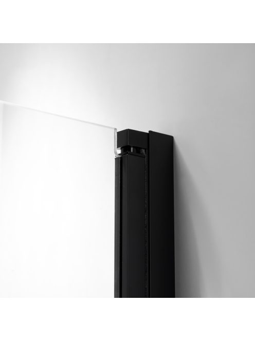 Stuxi Verona Big Black 200 cm széles kétszárnyú csukló zuhanyajtó (100+100 cm), 6 mm vízlepergető üveggel, matt fekete profillal, 195 cm magas