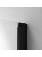 Stuxi Verona Big Black 220 cm széles aszimmetrikus kétszárnyú csukló zuhanyajtó (100+120 cm), 6 mm vízlepergető üveggel, matt fekete profillal, 195 cm magas