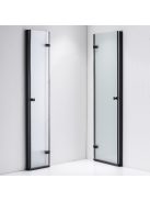 Stuxi Verona Duo Black 100x120 aszimmetrikus két csuklóajtós zuhanykabin 6 mm vízlepergető üveggel, fekete