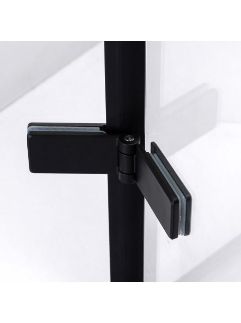Stuxi Verona Duo Black 100x70 aszimmetrikus két csuklóajtós zuhanykabin 6 mm vízlepergető üveggel, fekete