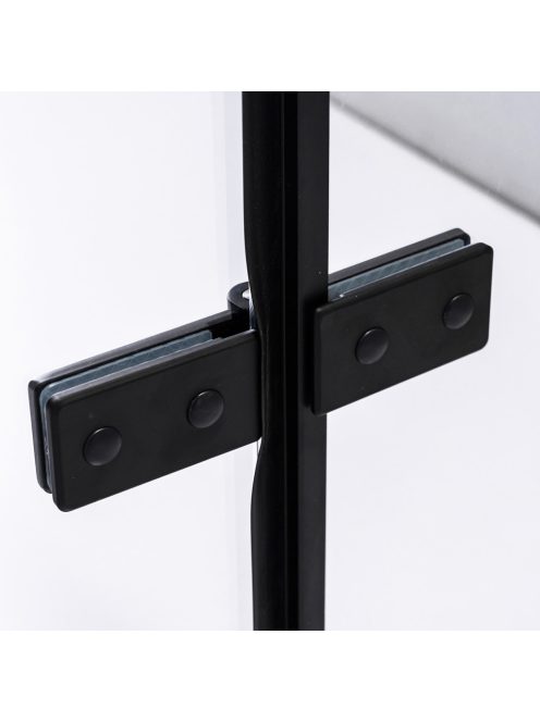 Stuxi Verona Duo Black 100x70 aszimmetrikus két csuklóajtós zuhanykabin 6 mm vízlepergető üveggel, fekete