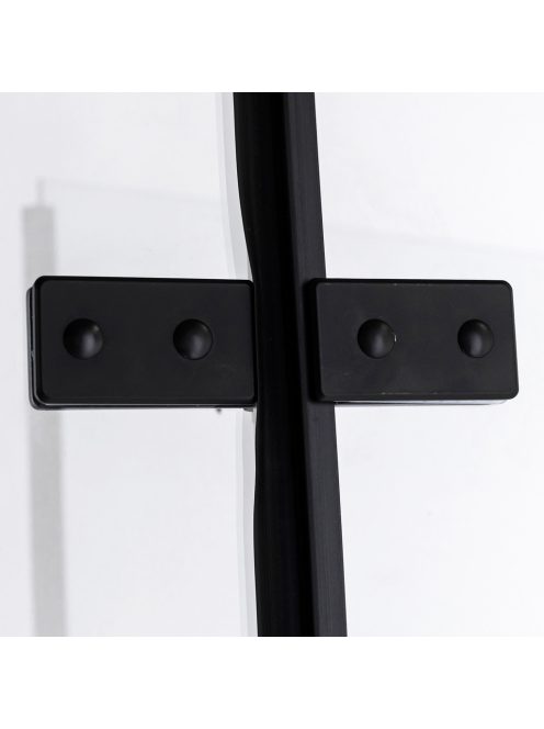 Stuxi Verona Black 100x120 aszimmetrikus csuklóajtós zuhanykabin 6 mm vízlepergető biztonsági üveggel, fekete