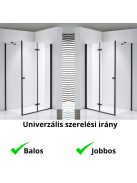 Stuxi Verona Black 100x90 aszimmetrikus csuklóajtós zuhanykabin 6 mm vízlepergető biztonsági üveggel, fekete