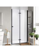 Stuxi Verona Black 100 cm széles csukló zuhanyajtó, 6 mm vízlepergető üveggel, fekete profillal