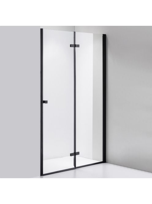 Stuxi Verona Black 100 cm széles csukló zuhanyajtó, 6 mm vízlepergető üveggel, fekete profillal