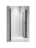 Stuxi Verona Big Black 220 cm széles kétszárnyú csukló zuhanyajtó (110+110 cm), 6 mm vízlepergető üveggel, matt fekete profillal, 195 cm magas