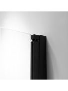 Stuxi Verona Big Black 220 cm széles kétszárnyú csukló zuhanyajtó (110+110 cm), 6 mm vízlepergető üveggel, matt fekete profillal, 195 cm magas
