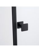 Stuxi Verona Big Black 230 cm széles aszimmetrikus kétszárnyú csukló zuhanyajtó, 6 mm vízlepergető üveggel, matt fekete profillal, 195 cm magas