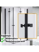 Stuxi Verona Duo Black 110x100 aszimmetrikus két csuklóajtós zuhanykabin 6 mm vízlepergető üveggel, fekete