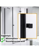 Stuxi Verona Black 110x80 aszimmetrikus csuklóajtós zuhanykabin 6 mm vízlepergető biztonsági üveggel, fekete