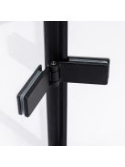 Stuxi Verona Black 110x90 aszimmetrikus csuklóajtós zuhanykabin 6 mm vízlepergető biztonsági üveggel, fekete
