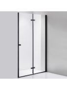 Stuxi Verona Black 110 cm széles csukló zuhanyajtó, 6 mm vízlepergető üveggel, fekete profillal