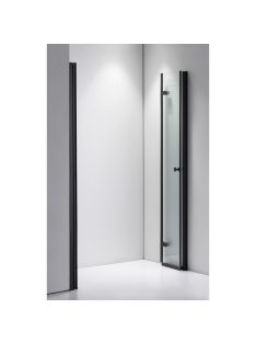   Stuxi Verona Big Black 240 cm széles kétszárnyú csukló zuhanyajtó, 6 mm vízlepergető üveggel, matt fekete profillal, 195 cm magas