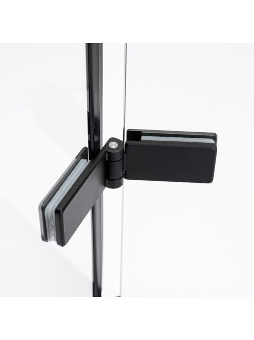 Stuxi Verona Big Black 240 cm széles kétszárnyú csukló zuhanyajtó, 6 mm vízlepergető üveggel, matt fekete profillal, 195 cm magas