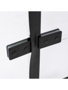 Stuxi Verona Fix Black 230 cm (120+110) széles csukló zuhanyajtó fix fallal, 6 mm vízlepergető üveggel, matt fekete profillal, 195 cm magas