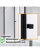 Stuxi Verona Black 120x120 cm szögletes csuklóajtós zuhanykabin, 6 mm vízlepergető üveggel, fekete elemekkel
