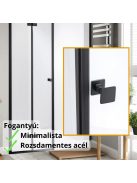 Stuxi Verona Fix Black 190 cm (120+70) széles csukló zuhanyajtó fix fallal, 6 mm vízlepergető üveggel, matt fekete profillal, 195 cm magas