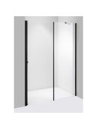 Stuxi Verona Fix Black 210 cm (120+90) széles csukló zuhanyajtó fix fallal, 6 mm vízlepergető üveggel, matt fekete profillal, 195 cm magas