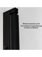 Stuxi Verona Black 120 cm széles csukló zuhanyajtó, 6 mm vízlepergető üveggel, fekete profillal