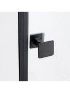 Stuxi Verona Big Black 140 cm széles kétszárnyú csukló zuhanyajtó, 6 mm vízlepergető üveggel, matt fekete profillal, 195 cm magas