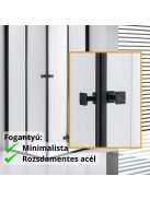 Stuxi Verona Duo Black 70x70 cm szögletes két csuklóajtós zuhanykabin, 6 mm vízlepergető üveggel, fekete