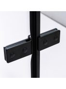 Stuxi Verona Duo Black 70x90 aszimmetrikus két csuklóajtós zuhanykabin 6 mm vízlepergető üveggel, fekete