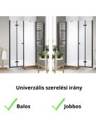 Stuxi Verona Fix Black 190 cm (70+120) széles csukló zuhanyajtó fix fallal, 6 mm vízlepergető üveggel, matt fekete profillal, 195 cm magas