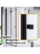 Stuxi Verona Black 70x90 aszimmetrikus csuklóajtós zuhanykabin 6 mm vízlepergető biztonsági üveggel, fekete