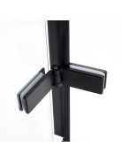 Stuxi Verona Big Black 190 cm széles aszimmetrikus kétszárnyú csukló zuhanyajtó (80+110 cm), 6 mm vízlepergető üveggel, matt fekete profillal, 195 cm magas