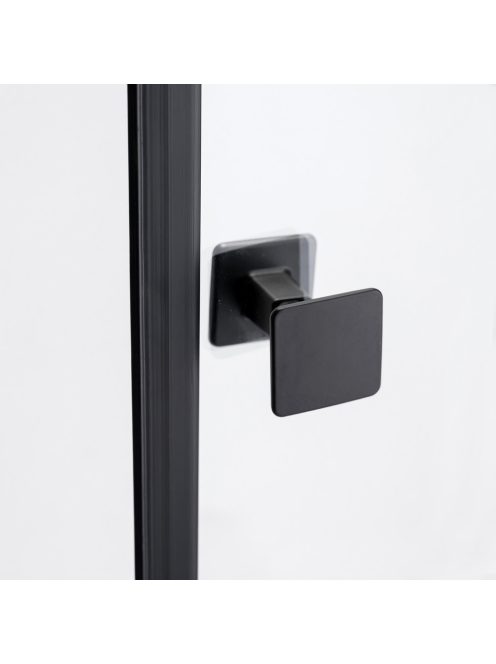 Stuxi Verona Big Black 160 cm széles kétszárnyú csukló zuhanyajtó (80+80 cm), 6 mm vízlepergető üveggel, matt fekete profillal, 195 cm magas