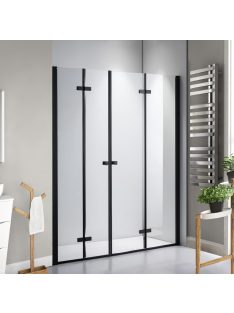   Stuxi Verona Big Black 170 cm széles aszimmetrikus kétszárnyú csukló zuhanyajtó (80+90 cm), 6 mm vízlepergető üveggel, matt fekete profillal, 195 cm magas