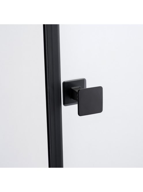 Stuxi Verona Big Black 170 cm széles aszimmetrikus kétszárnyú csukló zuhanyajtó (80+90 cm), 6 mm vízlepergető üveggel, matt fekete profillal, 195 cm magas