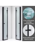 Stuxi Verona Duo Black 80x80 cm szögletes két csuklóajtós zuhanykabin, 6 mm vízlepergető üveggel, fekete