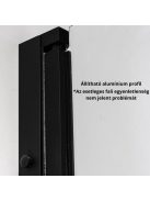 Stuxi Verona Duo Black 80x90 aszimmetrikus két csuklóajtós zuhanykabin 6 mm vízlepergető üveggel, fekete