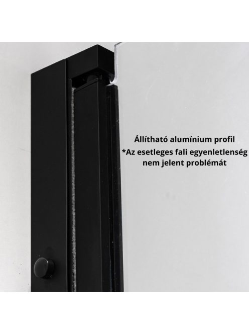 Stuxi Verona Black 80x100 aszimmetrikus csuklóajtós zuhanykabin 6 mm vízlepergető biztonsági üveggel, fekete