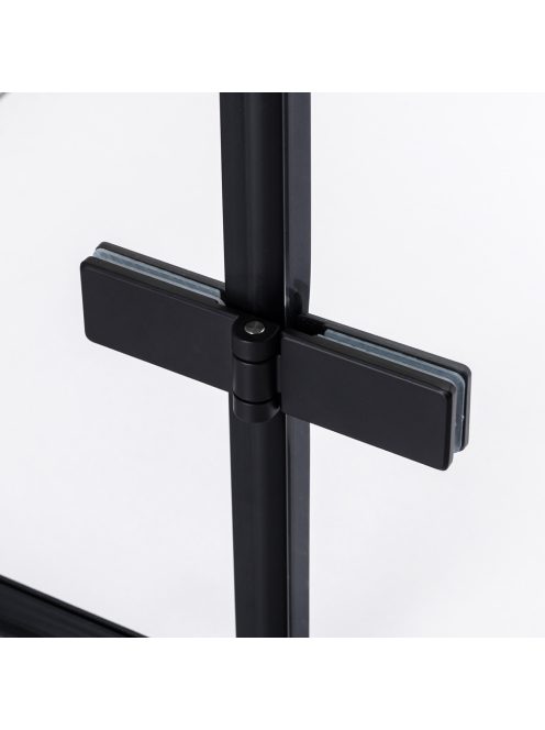 Stuxi Verona Black 80x100 aszimmetrikus csuklóajtós zuhanykabin 6 mm vízlepergető biztonsági üveggel, fekete