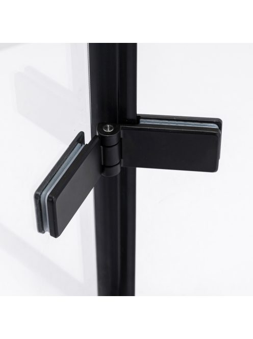 Stuxi Verona Black 90x80 aszimmetrikus csuklóajtós zuhanykabin 6 mm vízlepergető biztonsági üveggel, fekete