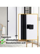 Stuxi Verona Black 90 cm széles csukló zuhanyajtó, 6 mm vízlepergető üveggel, fekete profillal