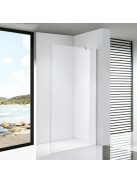 Stuxi Eco Walk-in zuhanyfal, 100x195 cm, 6 mm vastag vízlepergető biztonsági üveggel, 195 cm magas, helytakarékos sarok stabilizátorral