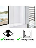 Stuxi Eco Walk-in zuhanyfal, 120x195 cm, 6 mm vastag vízlepergető biztonsági üveggel, 195 cm magas, helytakarékos sarok stabilizátorral